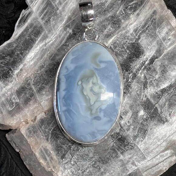 Blue Opal Pendant Crystal Stone Jewelry - Picture 6 of 7